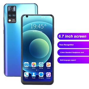 X51Pro Unlocked Cellphone, HD 6.7in 4GB 64GB Dual SIM Card 3G Unlocked Smartphone Support Maximum 128G Memory Card for Android 10(Bule)