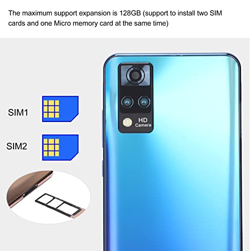 X51Pro Unlocked Cellphone, HD 6.7in 4GB 64GB Dual SIM Card 3G Unlocked Smartphone Support Maximum 128G Memory Card for Android 10(Bule)