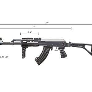 Realstic DE Airsoft AK-47 AEG Rifle Side Folding Stock with Battery & Charger, Black