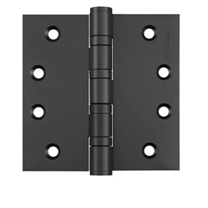 haidms 304 stainless steel matte black 4'' door hinges for exterior doors ball bearing door hinges 4in x 4in door hinges with square corners, heavy-duty, 3pack