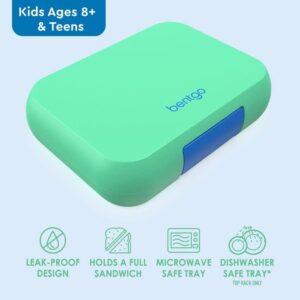 Bentgo® Pop - Bento-Style Lunch Box for Kids 8+ and Teens - Holds 5 Cups of Food with Removable Divider for 3-4 Compartments - Leak-Proof, Microwave/Dishwasher Safe, BPA-Free (Spring Green/Blue)