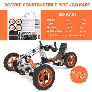 Docyke Electric Go Kart Kit Constructibles Over 15 Electric Vehicles Battery Powered for Boys and Girls Kids Electric Ride on Cars Best Gifts for 5 to 18 Year Old Kids