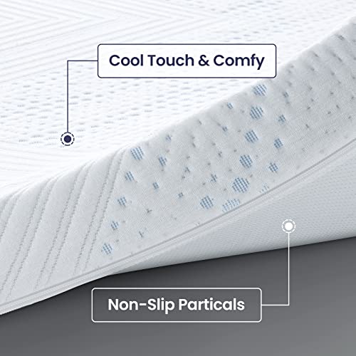 BedStory 3 Inch Firm Mattress Queen Size - Extra Firm Memory Foam Bed Topper - Back Pain Relief - High Density Cooling Gel Foam Mattress Pad with Skin-Friendly Cover - CertiPUR-US Certified