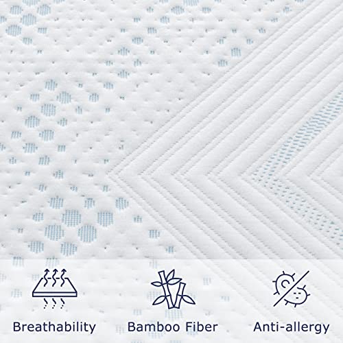 BedStory 3 Inch Firm Mattress Queen Size - Extra Firm Memory Foam Bed Topper - Back Pain Relief - High Density Cooling Gel Foam Mattress Pad with Skin-Friendly Cover - CertiPUR-US Certified