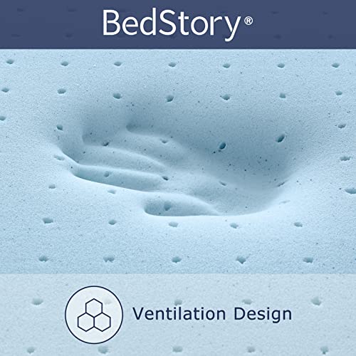 BedStory 3 Inch Firm Mattress Queen Size - Extra Firm Memory Foam Bed Topper - Back Pain Relief - High Density Cooling Gel Foam Mattress Pad with Skin-Friendly Cover - CertiPUR-US Certified