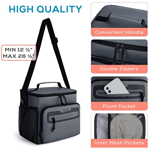 TOURIT Lunch Bag for Men Insulated Lunch Box for Men Leakproof Reusable Lunch Cooler Bag for Work, Office, Outdoor, Picnic, Dark Gray