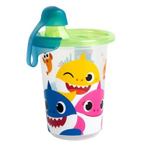 The First Years Take & Toss Pinkfong Baby Shark Sippy Cups - Reusable Toddlers Cups with Lids - Kids Party Pack with 2 Travel Caps - 10 Oz - 10 Count