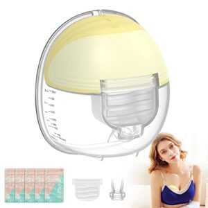 wearable breast pump electric,hands free 2 modes 9 levels worn in-bra low noise painless lactation breastfeeding all-in-one automatic portable hands free wireless breast pump invisible 24mm (1pc)