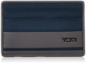 tumi - alpha slim card case wallet for men - navy/grey