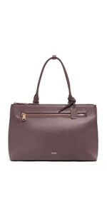 tumi - voyageur sidney leather business tote - dark mauve