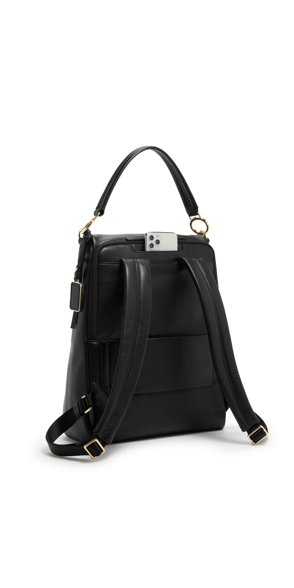 TUMI Voyageur Liv Backpack/Tote - Backpack or Tote Bag - Tote Bag & Backpack Combo - Black Leather & Gold Hardware