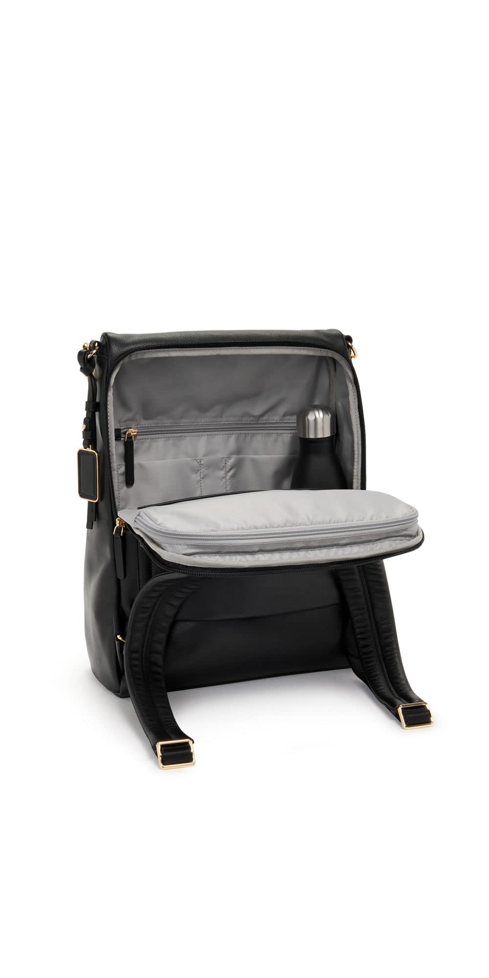 TUMI Voyageur Liv Backpack/Tote - Backpack or Tote Bag - Tote Bag & Backpack Combo - Black Leather & Gold Hardware
