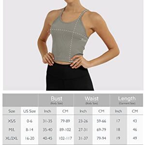 ODODOS Women's Crop 3-Pack Washed Super Soft Lightweight Rib-Knit Camisole Crop Tank Tops, Mushroom Taupe Charcoal, X-Small/Small