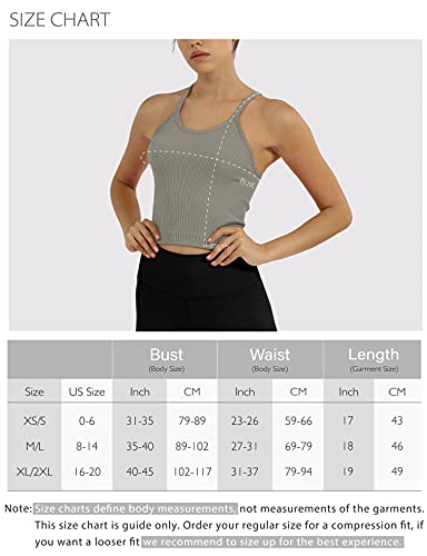 ODODOS Women's Crop 3-Pack Washed Super Soft Lightweight Rib-Knit Camisole Crop Tank Tops, Mushroom Taupe Charcoal, X-Small/Small