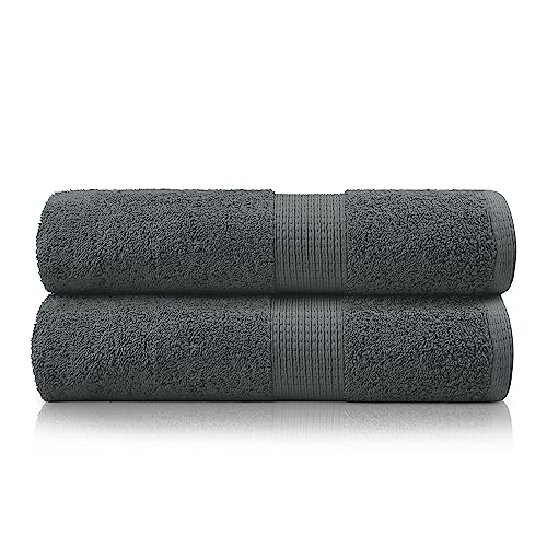 LANE LINEN Bath Sheets Bathroom Towel Set- 2 Pack 100% Cotton Extra Large Bath Towels, Oversized Bath Towels, Luxury Bath Towels Bathroom Set, Shower Towels Bath Towel Sets for Bathroom, 35x66 - Grey