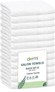 12 pack soft hand towels set - quick drying & absorbent 100% ring-spun cotton - hand towels for bathroom 16x27 inches - multi purpose for gym, spa, shower, hotel & bathroom (white)