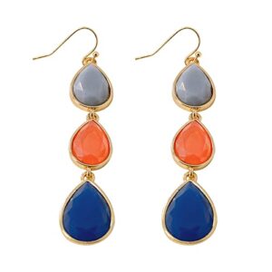 famarine multicolor dangle drop earrings bracelet necklace for girls women, red blue