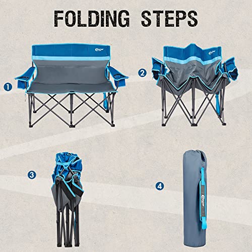 PORTAL Folding Camp Chairs Portable Backpacking Chair Comapct Beach Chair for Hiking Travel Outdoor Sports Picnic Garden Festival Lightweight, 500LBS Capacity