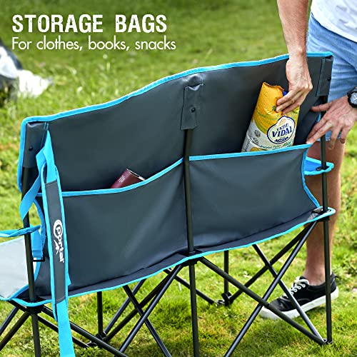 PORTAL Folding Camp Chairs Portable Backpacking Chair Comapct Beach Chair for Hiking Travel Outdoor Sports Picnic Garden Festival Lightweight, 500LBS Capacity