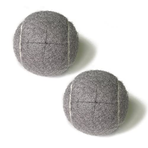 Mxkoso Precut Walker Tennis Balls, Heavy Duty Long Lasting Felt Pad Glide Coverings for Chairs Desks Furniture Legs and Floor Protection 2 PCS (Gray)