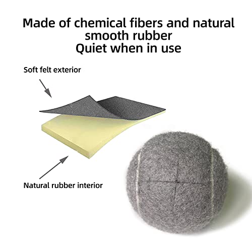 Mxkoso Precut Walker Tennis Balls, Heavy Duty Long Lasting Felt Pad Glide Coverings for Chairs Desks Furniture Legs and Floor Protection 2 PCS (Gray)