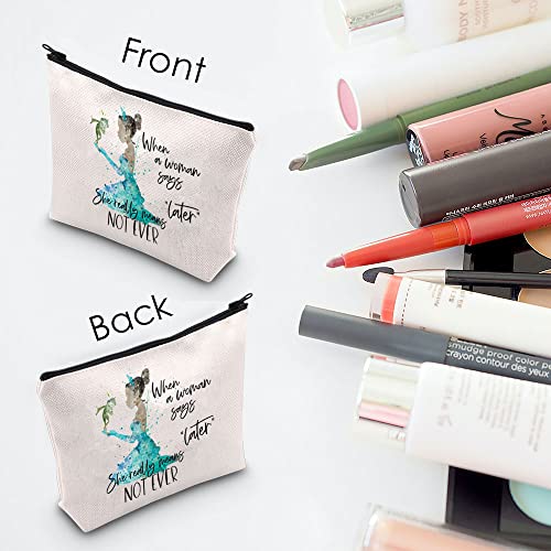 Princess the Frog Inspired Gift Tiana Fan Gift Funny Tiana Princess Makeup Zipper Pouch for Girl Women (when a woman says)