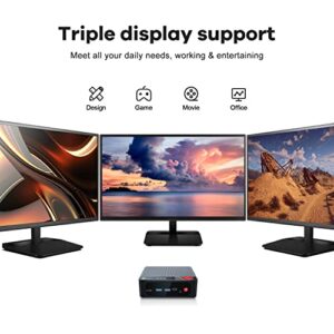 Beelink SER5 Mini PC, AMD Ryzen 5 5500U 6 Core(Up to 4.0GHz), 16GB DDR4 RAM 500GB NVMe M.2 SSD, Mini Desktop Computer Support 4K@60Hz Triple Display/USB 3.2/HDMI/DP/WiFi 6/BT5.2 for Home/Office/Gaming