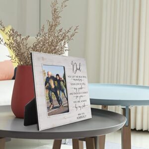 Personalized Dad Picture Frame | 6 Unique Designs incl. Baseball w/ 2 Size Options 4x6, 5x7 | Custom Fathers Day Photo Frame - Dad Gifts from Daughter, Son - Birthday Gifts for Dad