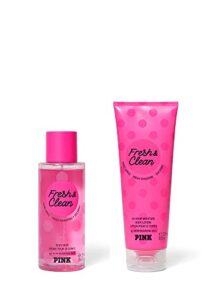 victoria's secret pink fresh & clean mist & lotion set