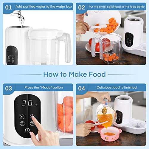 Baby Food Maker, MAMIZO Baby Food Blender,Baby Food Processor, Auto Cooking & Grinding,Baby Food Maker with Blender and Steamer, Touch Screen Control,Valentines Day Gifts for Kids