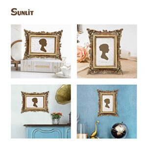 Sunlit Vintage Picture Frame 4x6 Inch, Luxury Antique Photo Frames with Glass Front, Photo Display, Tabletop Wall Hanging, Gift Ideas, Bronze Gold