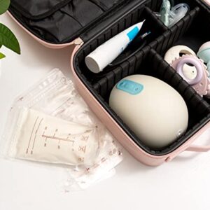 Wearable Breast Pump Bag, Compatible with Elvie and Willow Breast Pump, Hard Container Case Bag for Working Moms, Holds Pump Accessories, Milk Bags