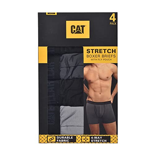 Caterpillar Men's 4-Pack Comfort Core Boxer Briefs, Grey, Large