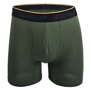 Caterpillar Men's 4-Pack Comfort Core Boxer Briefs, Green, Large