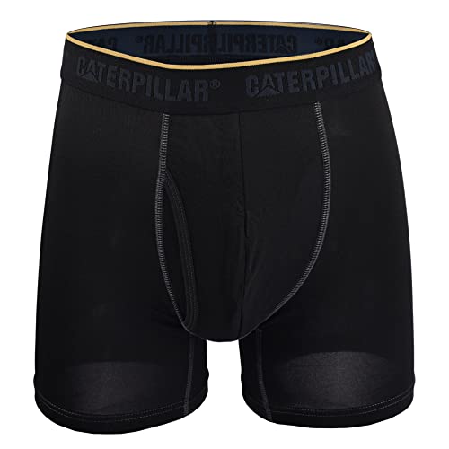 Caterpillar Men's 4-Pack Comfort Core Boxer Briefs, Black, Large