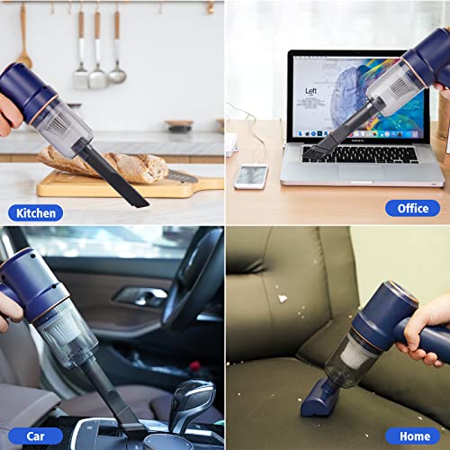 Aorika Car Vacuum Cleaner Cordless, Handheld Vacuum&Air Duster, 9000PA Suction 120W High Power Wet/Dry Use Vacuum Cleaner with Multi-nozzles and Floor Brush for Vehicle/Home/Office, Pet Hair