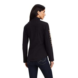 Ariat Female New Team Softshell Jacket Black/Leopard Small