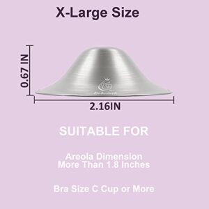 Boboduck The Original Silver Nursing Cups - X-L Size Nipple Shields for Nursing Newborn, 999 Carat Silver Nipple Covers for Breastfeeding