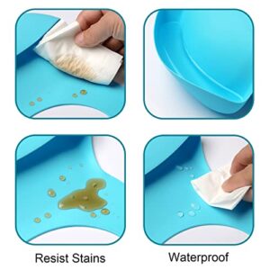chefhandy Silicone Bibs for Babies, Adjustable Silicone Baby Bibs for Babies and Toddlers, Waterproof Baby Bibs for Eating, Silicone Bibs with Food Catcher Pocket, Soft, Easily Wipe Clean