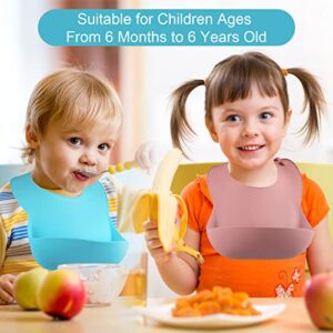 chefhandy Silicone Bibs for Babies, Adjustable Silicone Baby Bibs for Babies and Toddlers, Waterproof Baby Bibs for Eating, Silicone Bibs with Food Catcher Pocket, Soft, Easily Wipe Clean