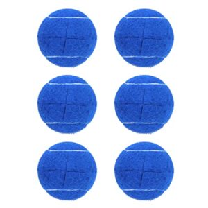magicorange 6 pcs precut walker tennis balls for furniture legs and floor protection, heavy duty long lasting felt pad glide coverings (dark blue)