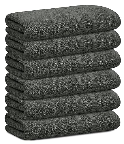 LOOP TERRY Bath Towel Set - 100% Cotton 6 Pack 24 x 46 Quick Dry Towels. Lightweight & Absorbent, 500 GSM Soft Towels use for Bath, Pool, Spa, Gym, Guest Bathroom, Ideal for Daily Drying