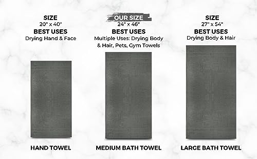 LOOP TERRY Bath Towel Set - 100% Cotton 6 Pack 24 x 46 Quick Dry Towels. Lightweight & Absorbent, 500 GSM Soft Towels use for Bath, Pool, Spa, Gym, Guest Bathroom, Ideal for Daily Drying