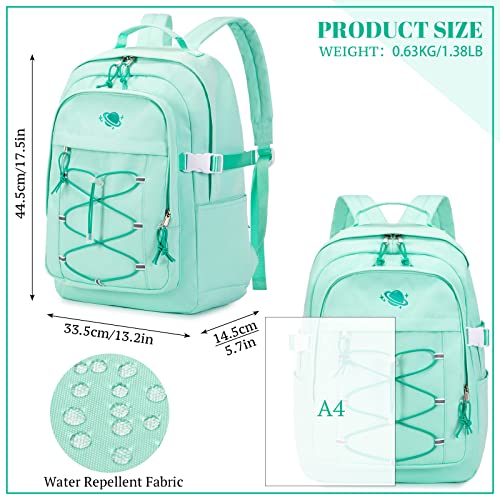 mygreen Backpack for Girls Kids Bookbag Elementary Middle School Womens College Lightweight Travel Rucksack Casual Daypack Laptop Backpacks For Men Women Water Blue Cute Backpacks for Teen Girls