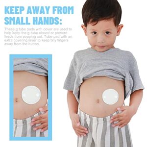 20 Pack Feeding Tube Pads G Tube Button Pad with Cover Reusable Feeding Tube Supplies Cotton Gtube Button Covers Peritoneal Abdominal Dialysis Peg Tube Supplies for Nursing Care, White