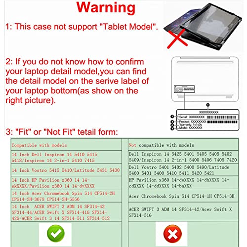 Alapmk Protective Case for 14" Dell Inspiron 14 5410 5415 5418/Vostro 5415 5410/Latitude 5431 5430 5420/Inspiron 14 2-in-1 5410 7415 & HP Pavilion x360 14 14-ekXXXX[Not fit Inspiron 5425 5401],Galaxy