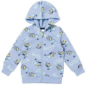 Bluey Little Boys Fleece Zip Up Hoodie Set Blue 7