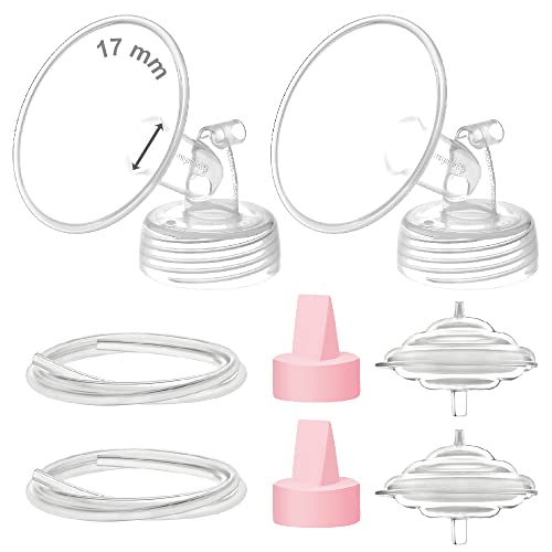 Maymom Pump Part Compatible with Spectra S2 Spectra S1 9 Plus Breastpump Replace Spectra Pump Part Replace Spectra S1 Accessories Spectra Flange Spectra Duckbill Valve (Flange 17mm Pink Valve)