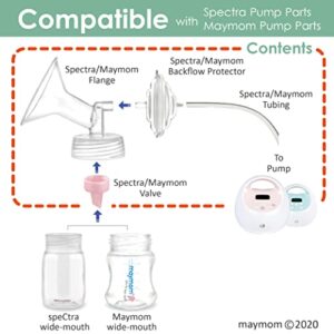 Maymom Pump Part Compatible with Spectra S2 Spectra S1 9 Plus Breastpump Replace Spectra Pump Part Replace Spectra S1 Accessories Spectra Flange Spectra Duckbill Valve (Flange 17mm Pink Valve)