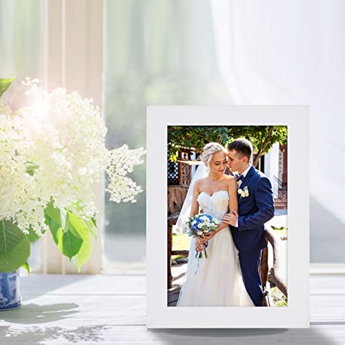 PECULA 2 Pack 4x6 Picture Frame, White Picture Frame for Wall and Tabletop Display, Photo Picture Frame with Clear Display